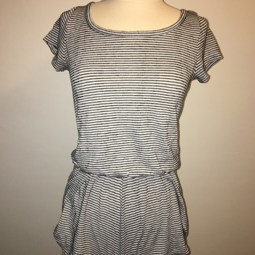 Black and White Stripe Romper